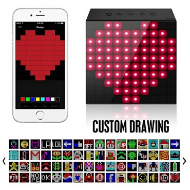 Bluetooth 4.0 Smart LED Speaker with APP Control for Pixel Art Creation (Black) 