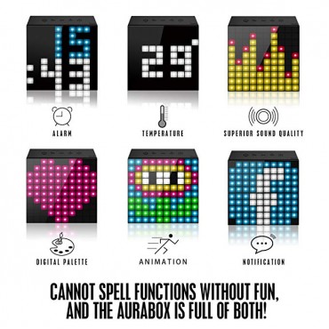 Bluetooth 4.0 Smart LED Speaker with APP Control for Pixel Art Creation (Black) 