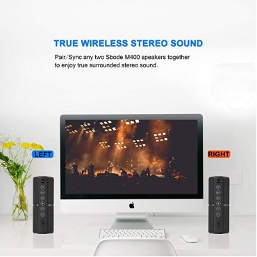 Bluetooth Speaker Portable Waterproof Outdoor Wireless Speakers Enhanced Bass, Sync Together, Built in Mic, TF Card, Auto Off, FM Radio for Beach, Shower & Home