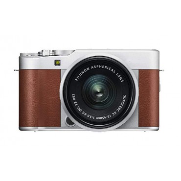 A5 Mirrorless Digital Camera w/ XC15-45mm Lens Kit (Brown) + 32GB Memory + K&M Photo Accessory Bundle