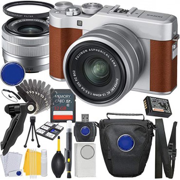 A5 Mirrorless Digital Camera w/ XC15-45mm Lens Kit (Brown) + 32GB Memory + K&M Photo Accessory Bundle