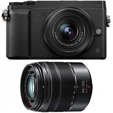 DMC-GX85 Digital Camera & 12-32mm (Black) with 45-150mm Lens + 64GB Card + Case + Battery + Tripod + Tele/Wide Lens Kit