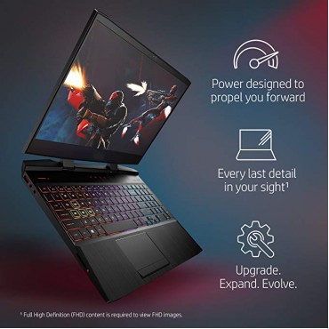 OMEN by 15.6 Inch Gaming Laptop, i7-8750H Processor, GeForce GTX 1060, Anti-Glare FHD Display,16GB 2666MHZ RAM, 1TB HDD & 128GB PCIE SSD, Windows 10, (15-dc0030nr, Black), Metal Chassis, RGB Keys