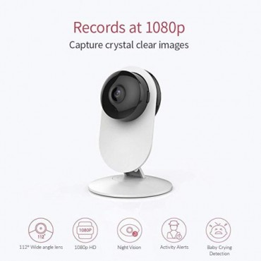 YI 1080p Home Camera, Indoor IP Security Surveillance System with Night Vision for Home/Office / Baby/Nanny / Pet Monitor with iOS, Android App - Cloud Service Available